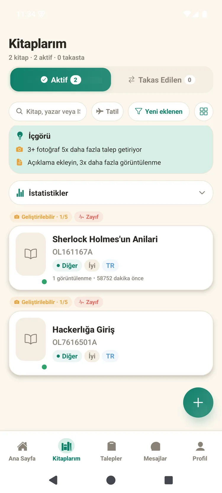 MeetBook — managing an active book listing